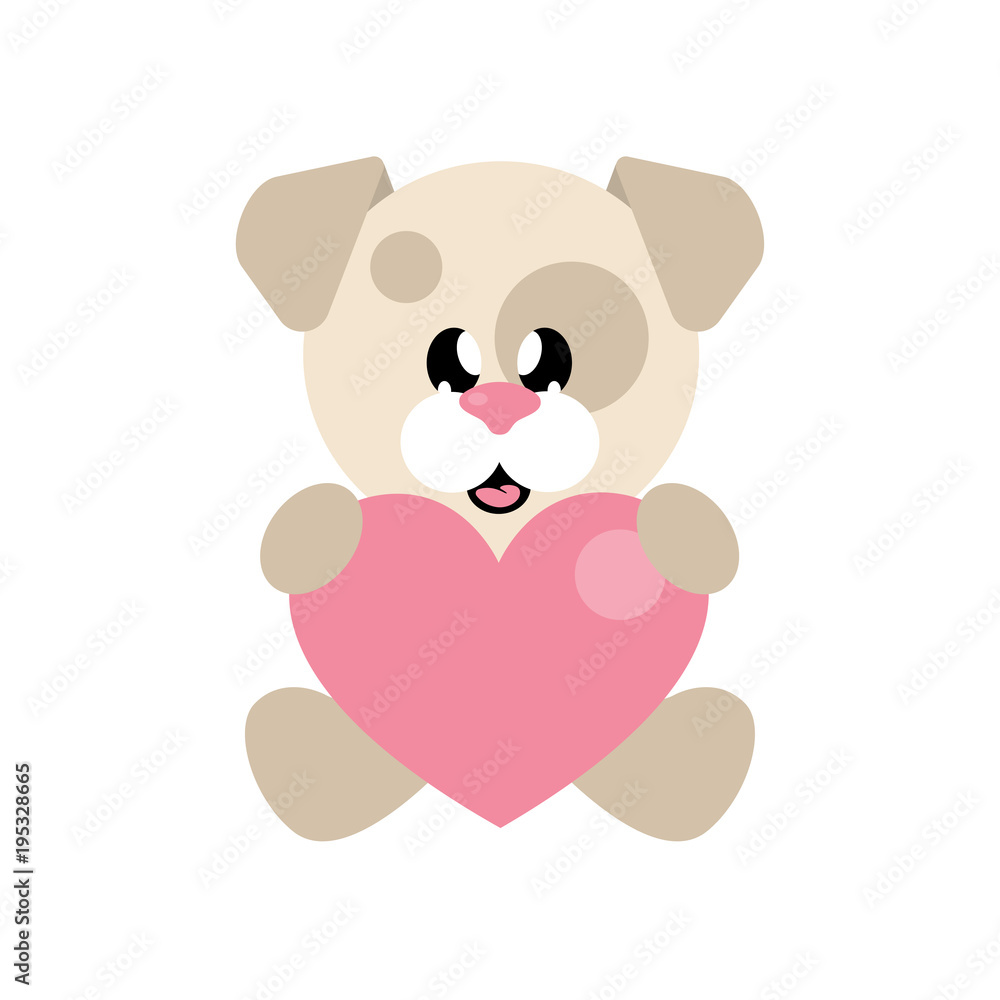 cartoon cute dog with heart cartoon cute dog with heart