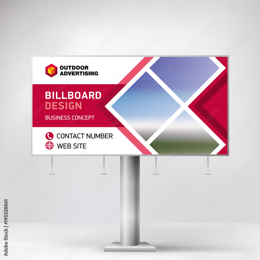 Billboard design, banner layout for outdoor advertising, template for
