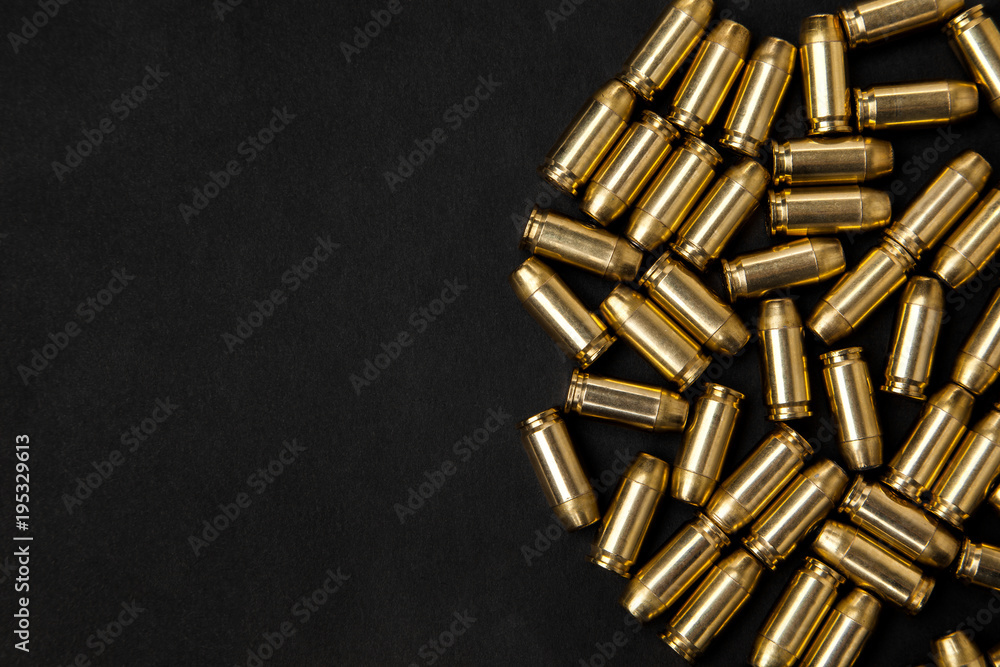 Cartridges on a black background Cartridges on a black background