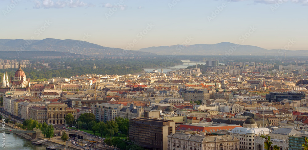 Budapest city, aerial view. Hungary