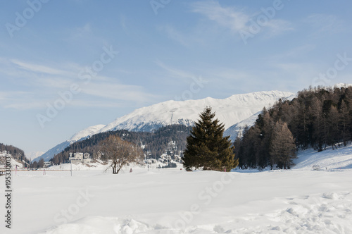 St. Moritz, Engadin, Oberengadin, St. Moritzersee, Muottas Muragl, Winter, Wintersport, Winterwanderweg, Alpen, Graubünden, Schweiz
