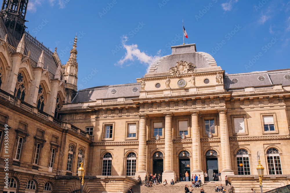 Paris, France facade of the courthouse of Paris