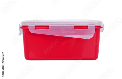 Plastic container with lid. photo