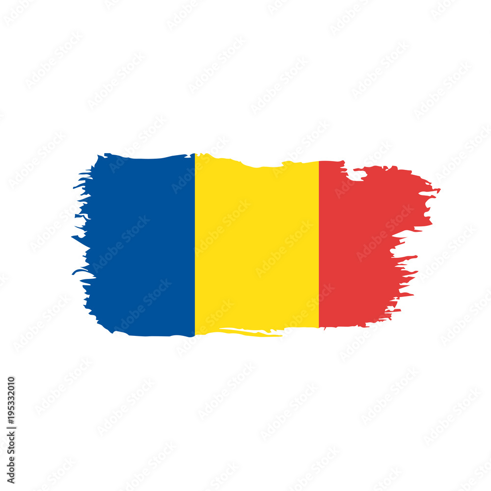 Obraz premium Romania flag, vector illustration