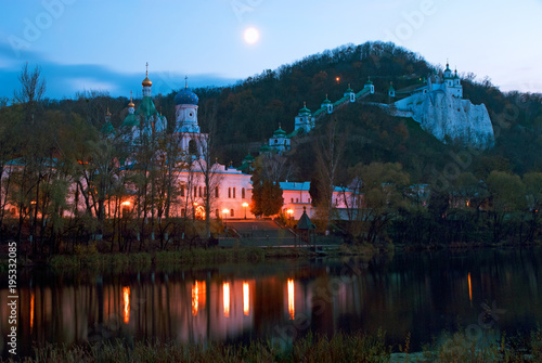 View to the old monastery in evening