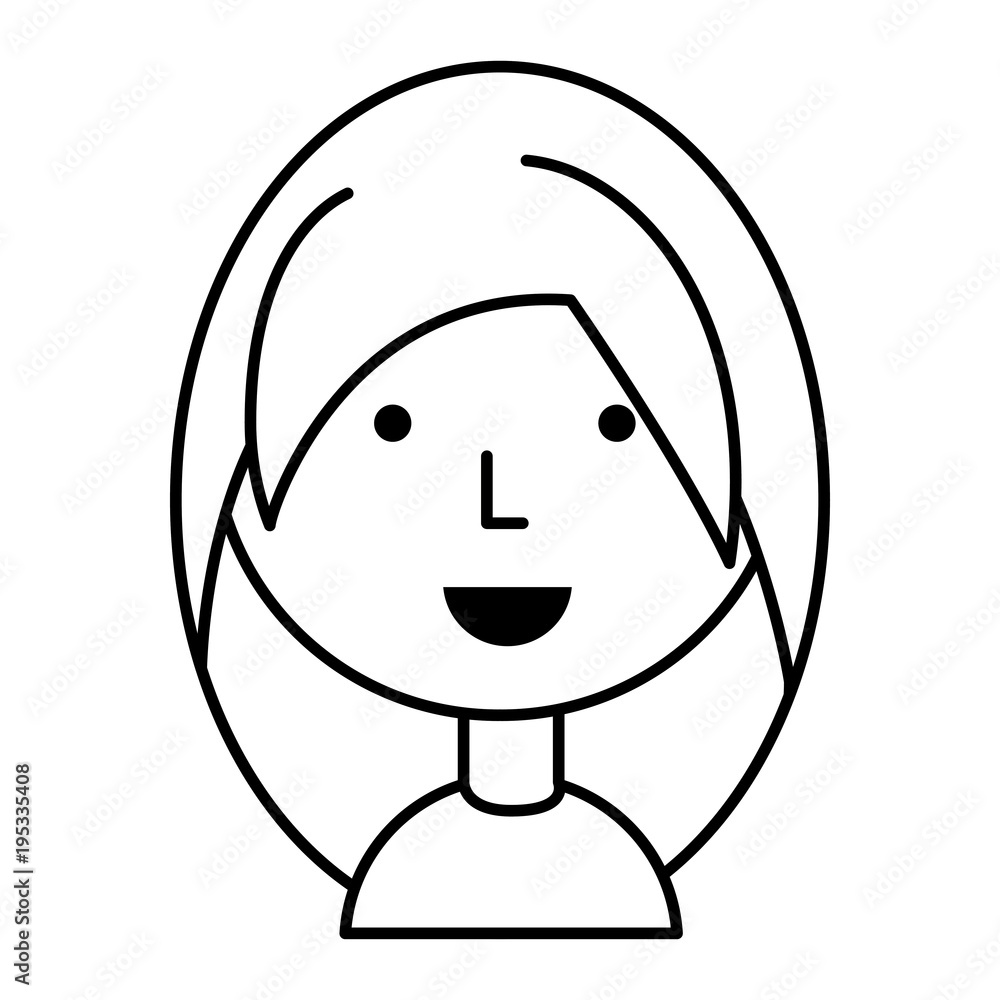 Cartoon girl icon over white background vector illustration Cartoon girl icon over white background vector illustration