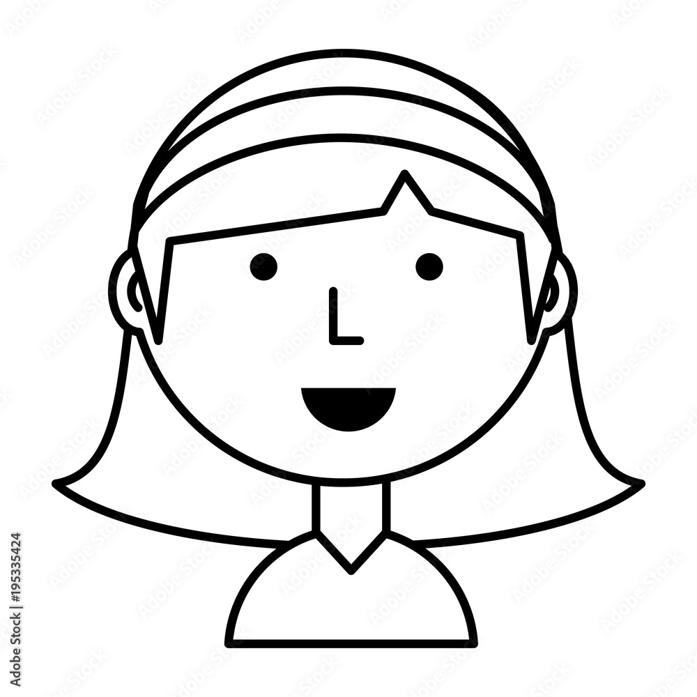 Cartoon girl icon over white background vector illustration Cartoon girl icon over white background vector illustration