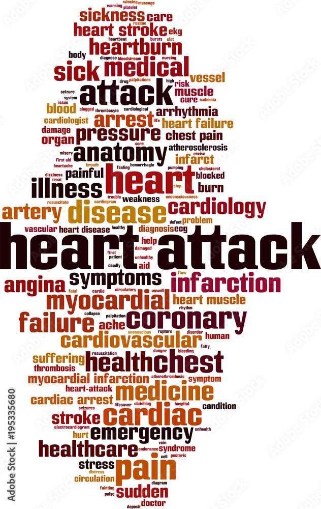 Fototapeta premium Heart attack word cloud