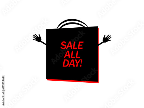 Shopping bag with sale all day
