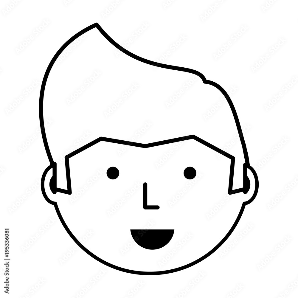 Cartoon man face icon over white background, vector illustration Cartoon man face icon over white background, vector illustration
