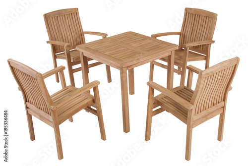 Chairs and teak table set  garden furniture