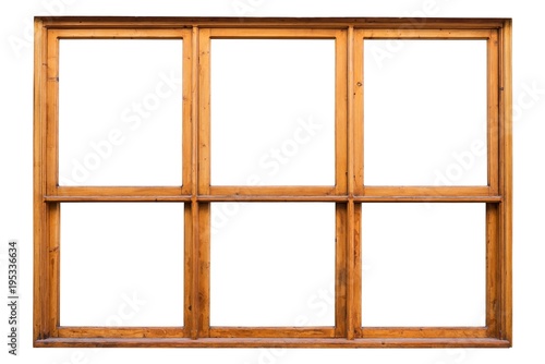 Frame of a wooden window of a coffeehouse