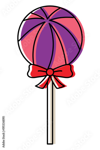 candy lollipop icon over white background, vector illustration