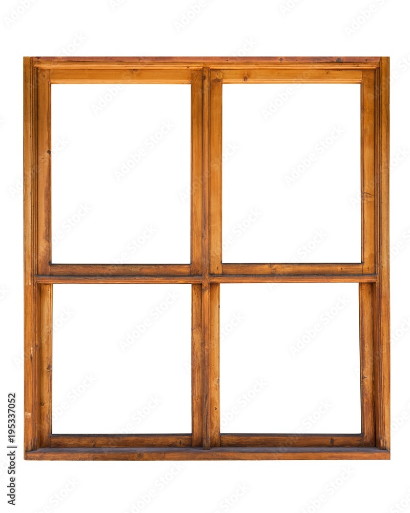 Frame of a wooden window isolated on white background Frame of a wooden window isolated on white background