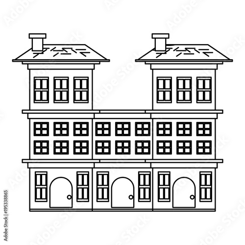 Residential houses over white background, vector illustration
