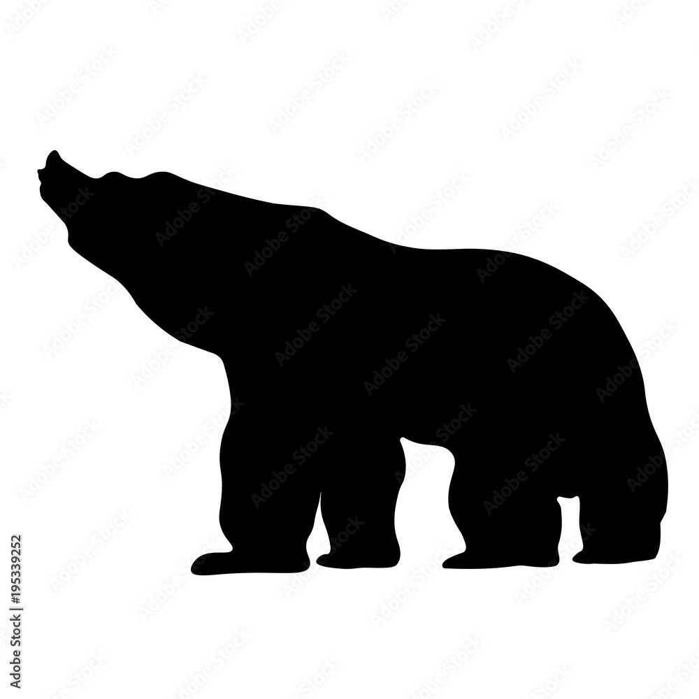 Black silhouette of a big strong bear Black silhouette of a big strong bear