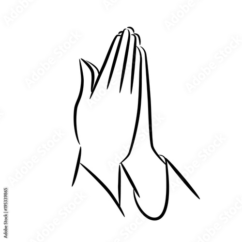 Praying hands icon. EPS10 vector illustration.
