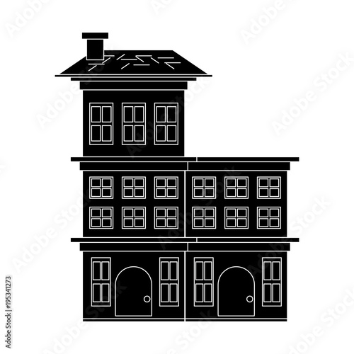 Residential houses over white background, vector illustration