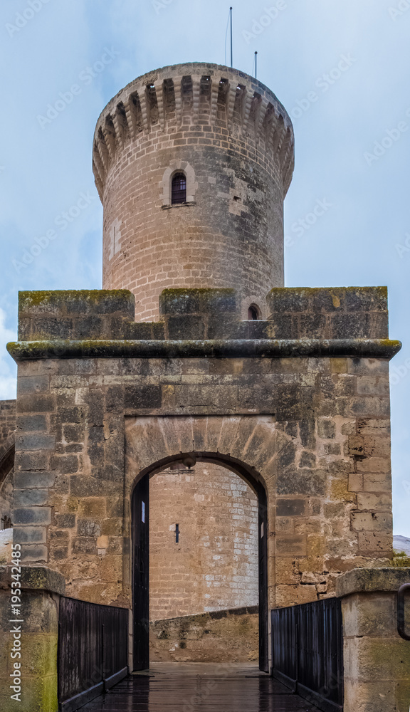 Gothic ruins of the Bellver Caste, Palma, Majorca (Mallorca), Balearic Islands, Spain.