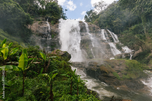 Wachirathan waterfall in Doi Inthanon National Park  Thailand.