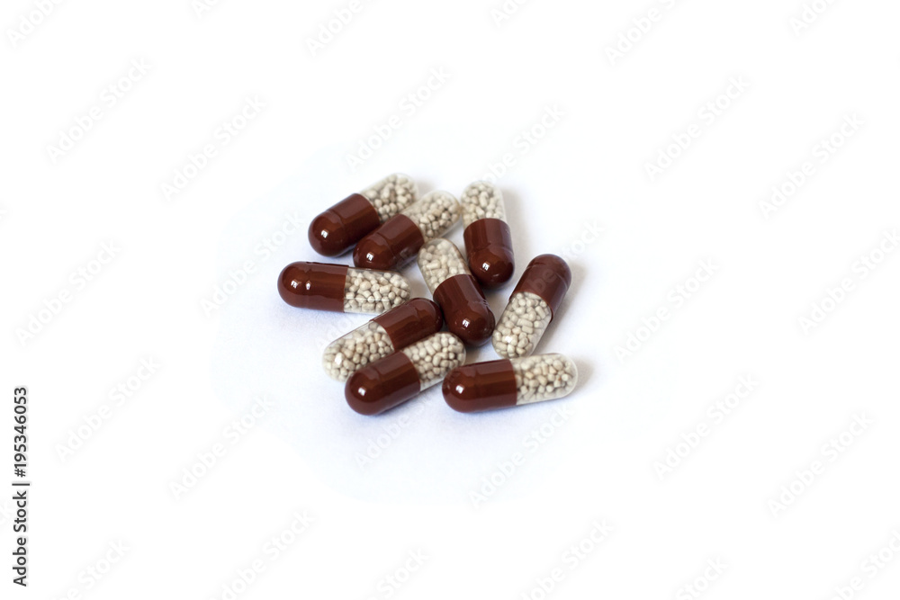 Medical capsules. Isolated on white. Medical capsules. Isolated on white.