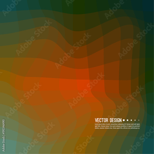 Distorted wave colorful texture. Abstract dynamical rippled surface. Vector stripe deformation background. Transition and gradation of color.