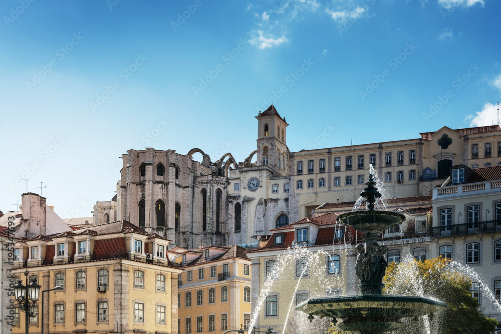 Rossio Square in Lisbon, Portugal, Europe
