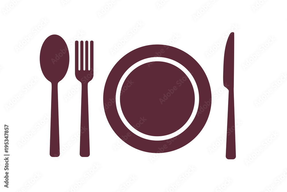 dish with cutleries icon vector illustration design dish with cutleries icon vector illustration design