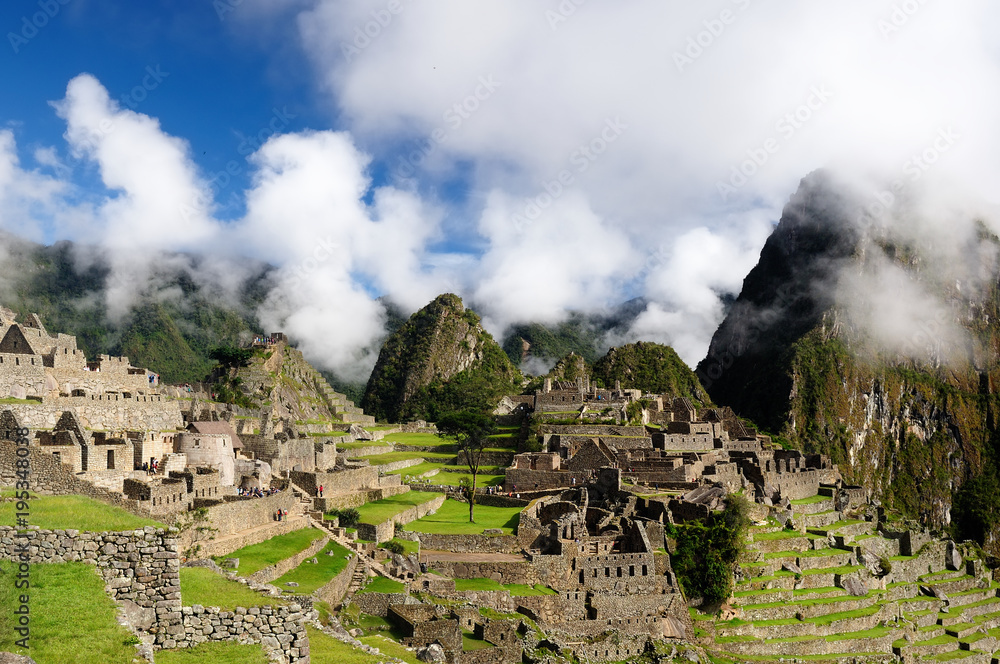 The Incan ruins Machu Picchu mysterious city in Peru, South America