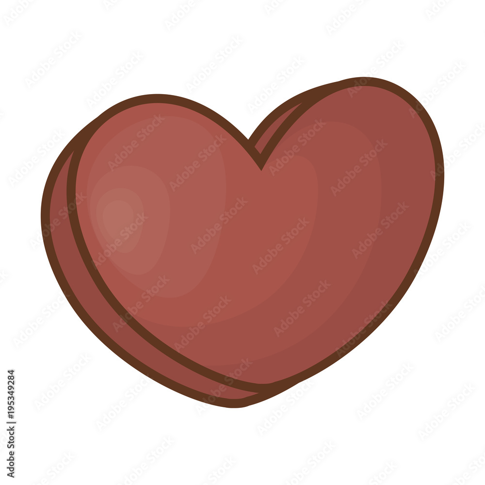 Chocolate heart icon over white background, colorful design. vector illustration Chocolate heart icon over white background, colorful design. vector illustration