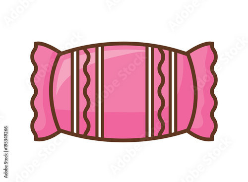 candy icon over white background, colorful design vector illustration