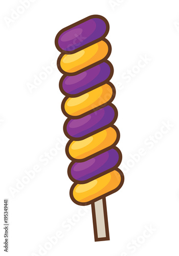 Candy stick icon over white background, colorful design. vector illustration