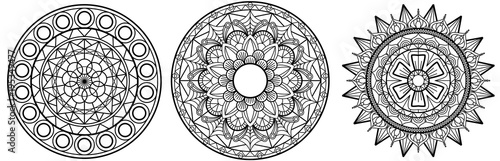 set of Mandala Vector Mandal  floral mandala  flower  coloring  book page template template high detail illustration