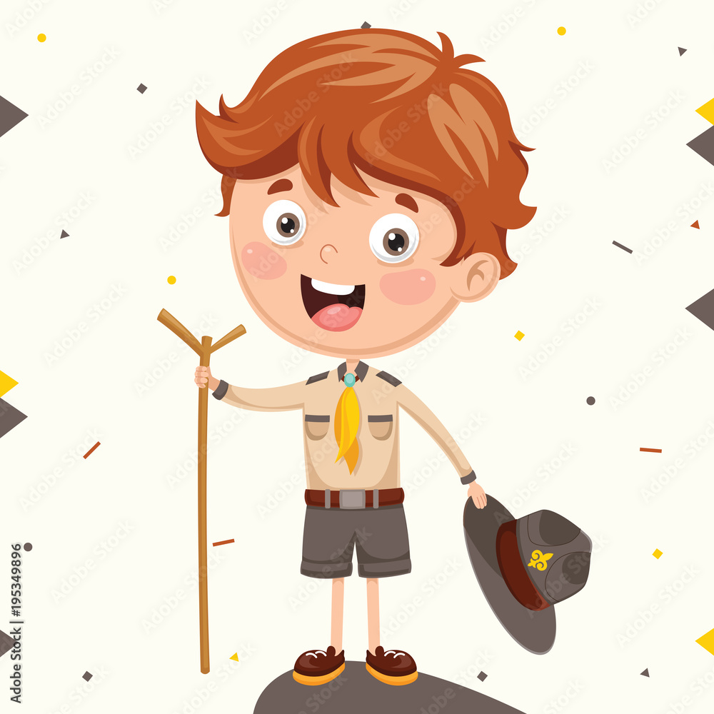 Vector Illustration Of A Scout Kid