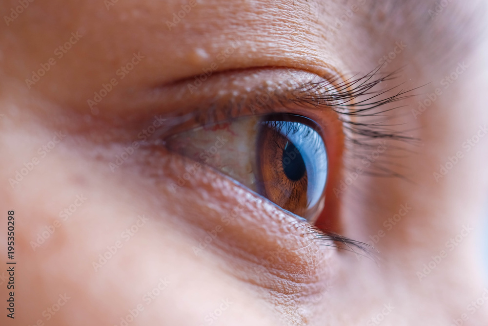 Fototapeta premium asia woman eye macro, the vision of the future and healthy life concept. view precise and straight to the target concept