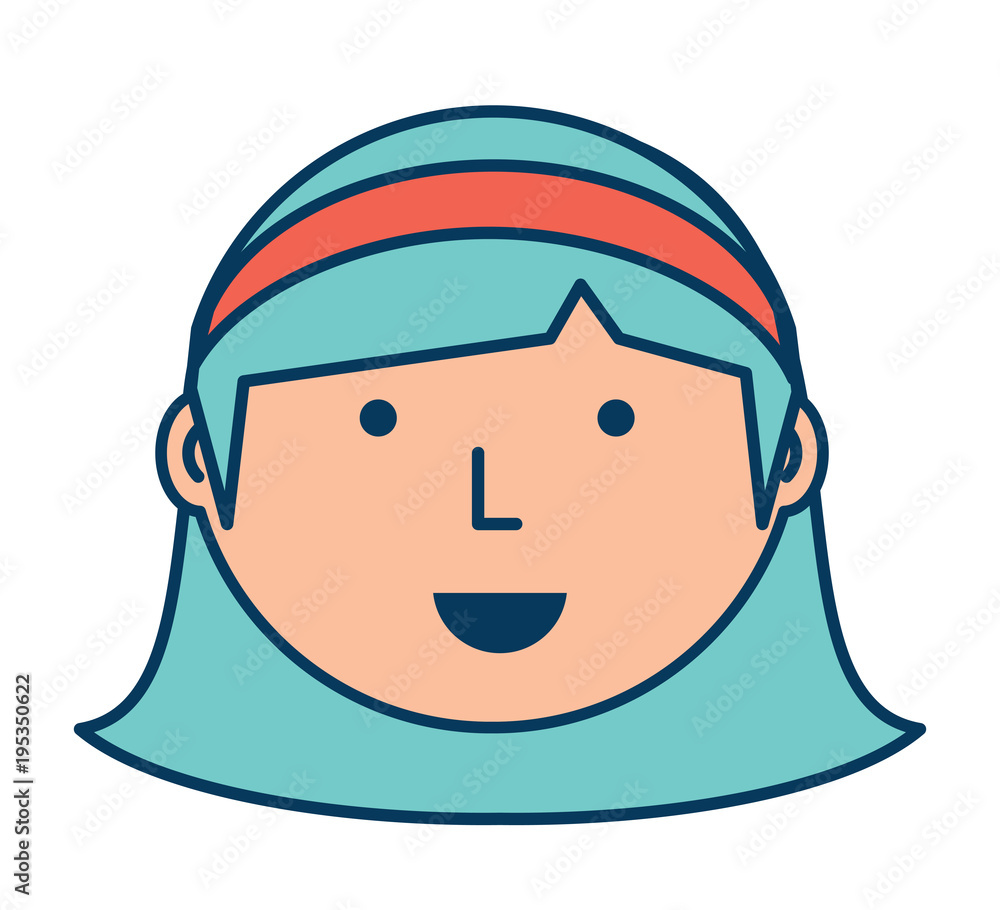 Cartoon woman face icon over white background colorful design. vector illustration Cartoon woman face icon over white background colorful design. vector illustration