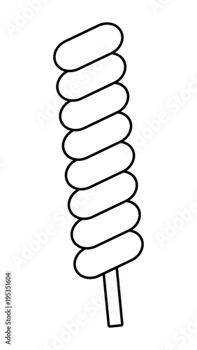 Candy stick icon over white background, vector illustration