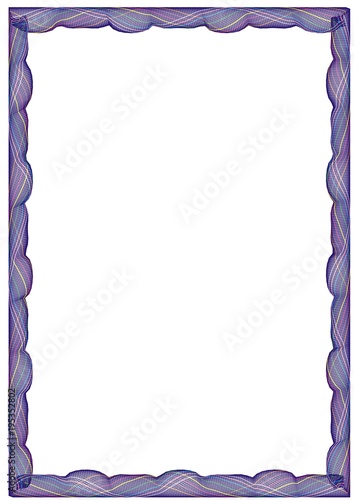Insulated frame background template for certificate or diploma