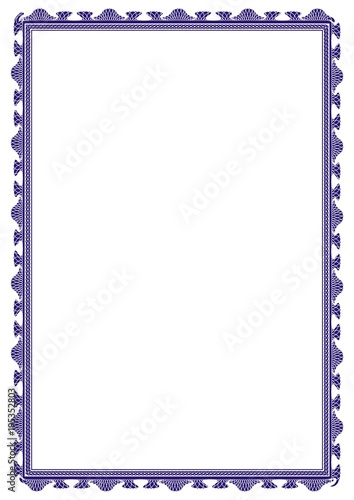 Insulated frame background template for certificate or diploma