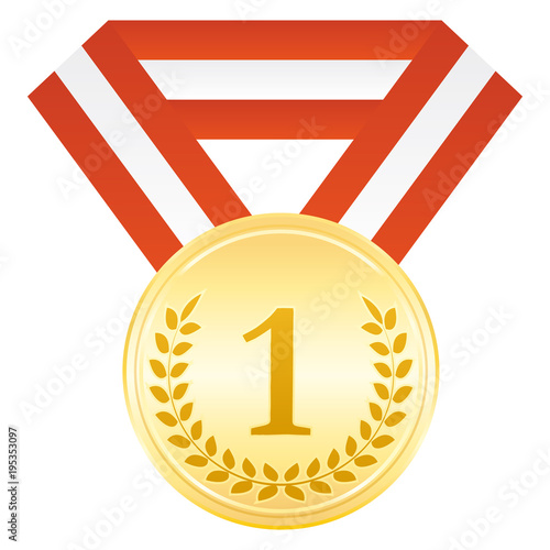 Gold medal for the winner. 1st place. Award ceremony Vector sport icon.