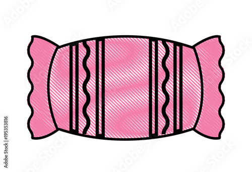 candy icon over white background, colorful design vector illustration