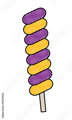 Candy stick icon over white background, colorful design. vector illustration