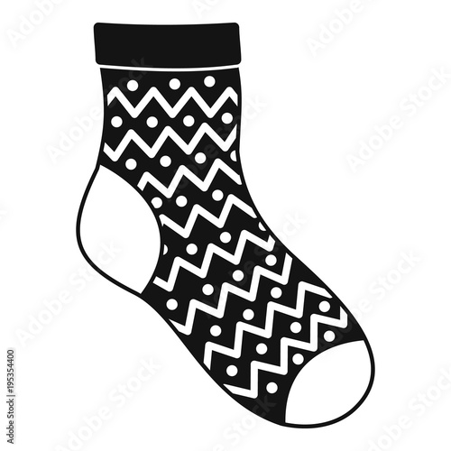 Ornament sock icon. Simple illustration of ornament sock vector icon for web