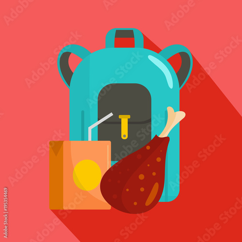 Pupil lunch icon. Flat illustration of pupil lunch vector icon for web