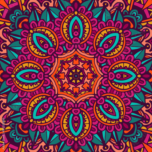 colorful seamless pattern floral mandala design