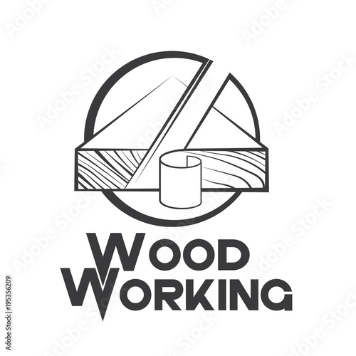 An illustration consisting of an image of a tree and a chisel in the form of a symbol or logo
