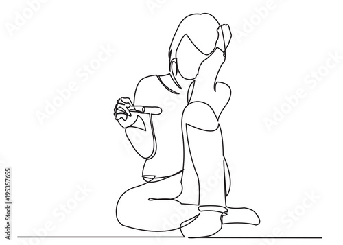 pregnant girl with pregnancy test
