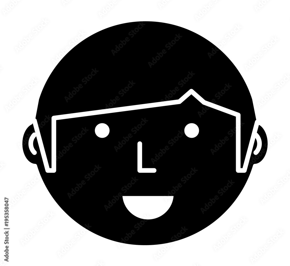 Cartoon man face icon over white background, vector illustration Cartoon man face icon over white background, vector illustration