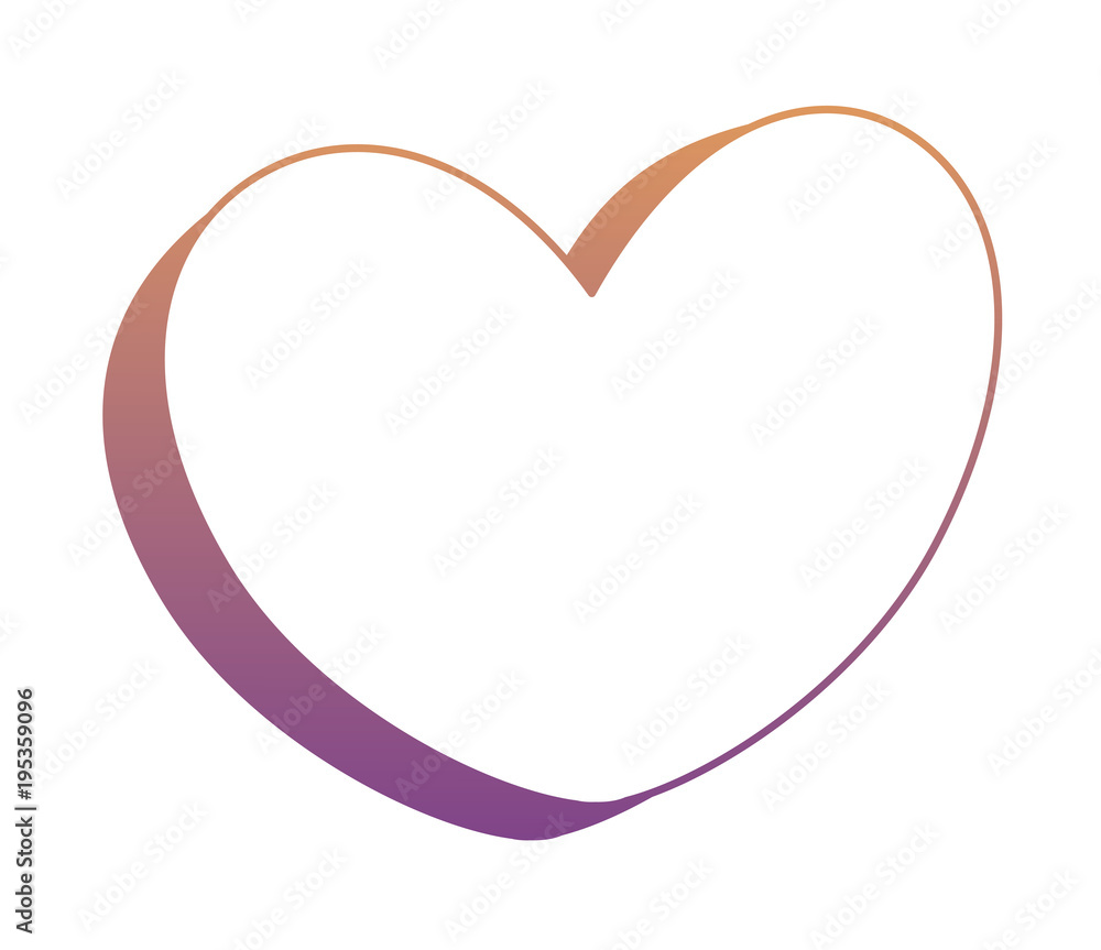 Heart shape icon over white background, vector illustration