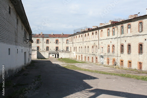 Guard tower and exterior of Paterei Vangla, abandoned prison, Tallinn, Estonia